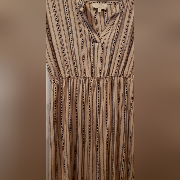 Womens Sweet Wanderer Maternity Beige and Blacked Lined Dress Stretch Size L - Picture 4 of 13